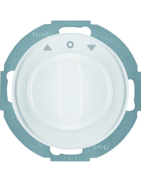 R.classic Łącznik żaluzjowy obrotowy z elementem centralnym i pokrętłem, 2-biegunowy, biały, połysk 38122089 Berker Hager