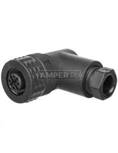 Złącze żeńskie M12 kątowe 4-pinowe dławica Pg7 tworzywo XZCC12FCP40B