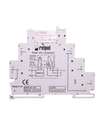 Przekaźnik interfejsowy 1P 6A 12V DC AgSnO2 PIR6W-1PS-12VDC-R SZARE CE 858619 /100szt./