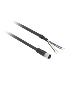 Konektory okablowane XZ, żeńskie proste, M12, 4 pin., przew. PUR 10m XZCP1169L10