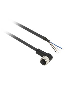 Konektory okablowane XZ, żeńskie kątowe, M8, 4 pin., przew. PUR 10m XZCP1041L10