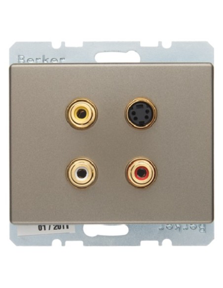 Arsys Gniazdo 3xCinch/S-Video, jasny brąz, lakierowany 3315329011 Berker Hager