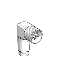 Konektor męski, M23, 19-pinowe, konektor kątowy, dławik kablowy Pg 13,5 XZCC23MCM190S