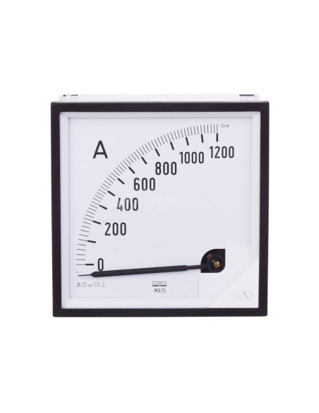 Amperomierz analogowy tablicowy 4-20mA podzialka 0-1200A 96x96mm IP65 C3 K90 st. MA19I A90000000005 (skala 0-1200A)