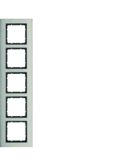 B.7 Ramka 5-krotna pozioma, stal szlachetna/antracyt mat 10253606 Berker Hager