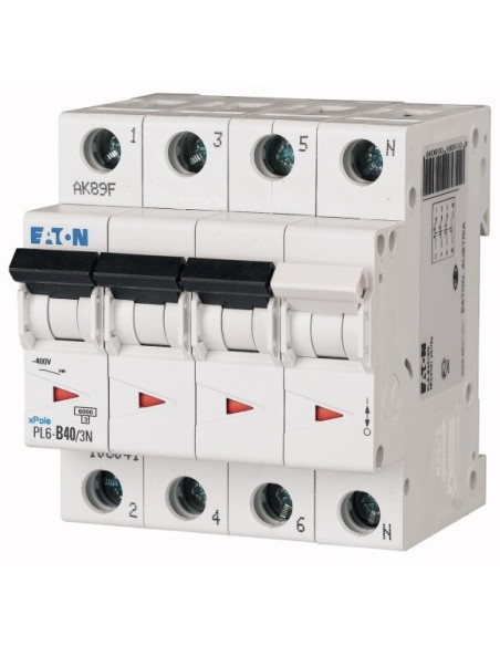 Wyłącznik nadprądowy 3P+N D 40A 6kA AC PL6-D40/3N 165044