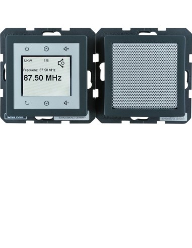 Q.x Radio Touch komplet, antracyt aksamit 28806086 Berker Hager