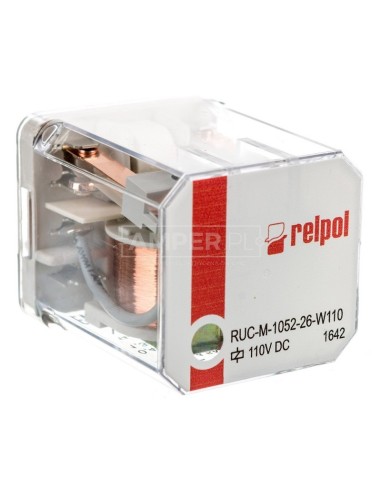 Przekaźnik przemysłowy 1Z 16A 110V DC, FASTON 187 RUC-M-1052-26-W110 859310