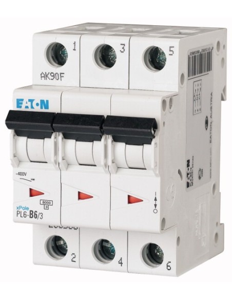 Wyłącznik nadprądowy 3P D 6A 6kA AC PL6-D6/3 286610