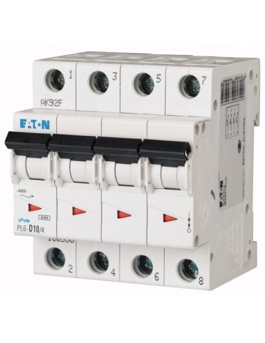 Wyłącznik nadprądowy 4P D 10A 6kA AC PL6-D10/4 166538