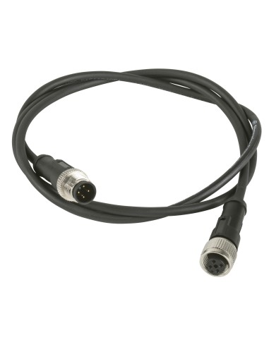 Kabel łączący XZ, męski M12, 3-pin. prosty, żeński M-12, 3-pin. kątowy, PUR 1m XZCR1512040E1