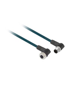 Kabel łączący męski M12, 4-pin. prosty, żeń. M-12, 4-pin. kątowy, dł. 1m XZCR1512041C1