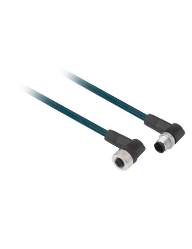 Kabel łączący męski M12, 4-pin. prosty, żeń. M-12, 4-pin. kątowy, dł. 1m XZCR1512041C1