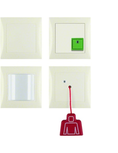 B.Kwadrat/S.1 System przywoławczy Zestaw z zasilaczem, kremowy połysk 52008982 Berker Hager