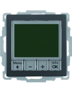 Q.x Regulator temperatury ze sterowaniem czasowym ze stykiem zwiernym i elementem centralnym, antracyt aksamit, lakierowany 2044