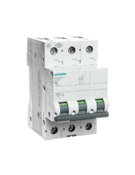 Wyłącznik nadprądowy 3P C 2A 6kA AC 5SL6302-7