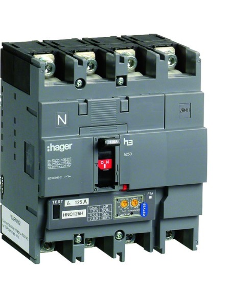 Wyłącznik mocy h250 4P 50kA 250A LSI HNC251H Hager
