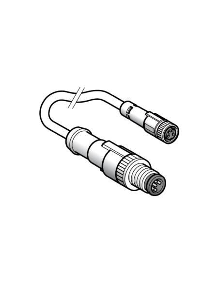 Kabel łączący XZ, męski M12, 3-pin. prosty, żeński M-8, 3-pin. prosty, PUR 1m XZCR1509040H1