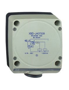 Czujnik indukcyjny XSD 80x80x40, plastik, Sn60mm, 12...48 V DC, zaciski XSDJ607339