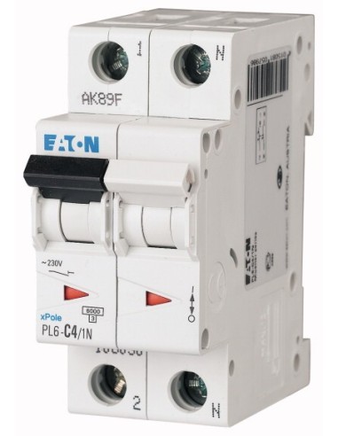 Wyłącznik nadprądowy 1P+N C 4A 6kA AC PL6-C4/1N 106030
