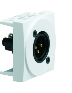 systo Gniazdo audio XLR męskie zaciski śrubowe, 2 moduły, biały WS267 Hager