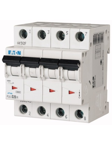 Wyłącznik nadprądowy 4P B 20A 6kA AC PL6-B20/4 166497