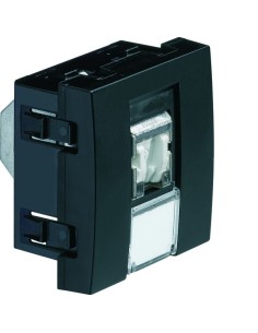 systo Gniazdo informatyczne z polem opisowym 1x RJ45 kat. 6 STP, 2M, czarny WS226N Hager