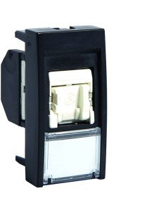 systo Gniazdo informatyczne z polem opisowym 1x RJ45 kat. 6 FTP, 1M, czarny WS222N Hager