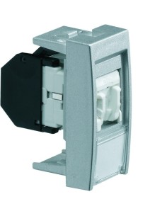 systo Gniazdo informatyczne z polem opisowym 1x RJ45 kat. 6 FTP, 1M, alu WS222T Hager