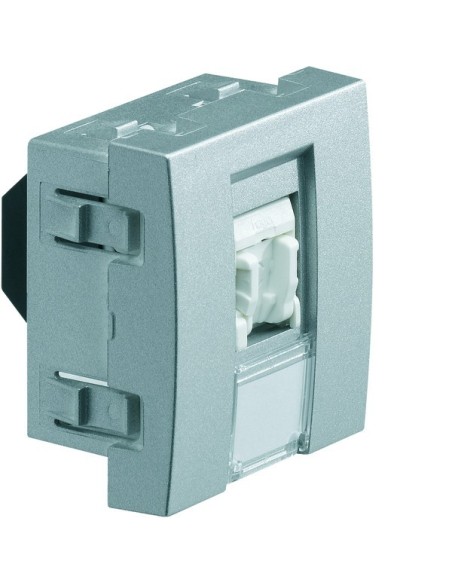 systo Gniazdo informatyczne z polem opisowym 1x RJ45 kat. 5e FTP, 2M, alu WS214T Hager