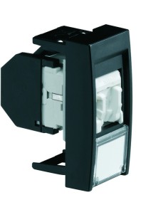 systo Gniazdo informatyczne z polem opisowym 1x RJ45 kat. 5e FTP, 1M, czarny WS213N Hager