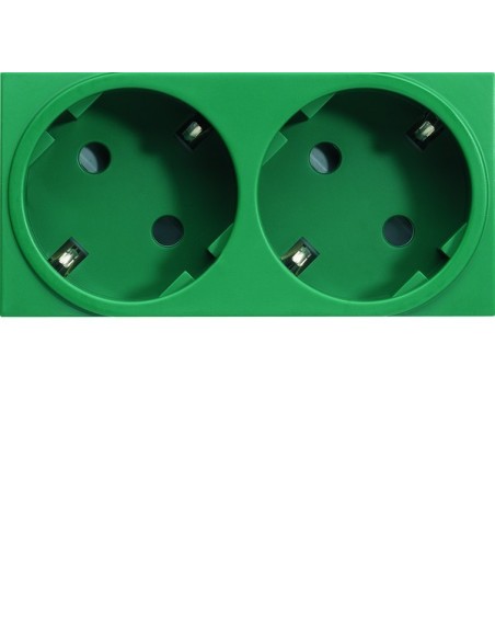 systo Gniazdo przelot, SCHUKO 2x(2P+Z), samozaciski, zab.dotyk. 4 moduły, zielony, 16A/250V WS172V Hager
