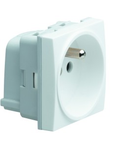 systo Gniazdo z uziemieniem, samozaciski, 16A/250V, 2M, biały WS100 Hager