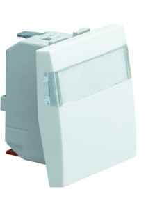 systo Łącznik klawiszowy przyciskowy zwierno/rozwierny z polem opisowym i opcją podświetlenia, 10A/250V, 2M, biały WS025 Hager