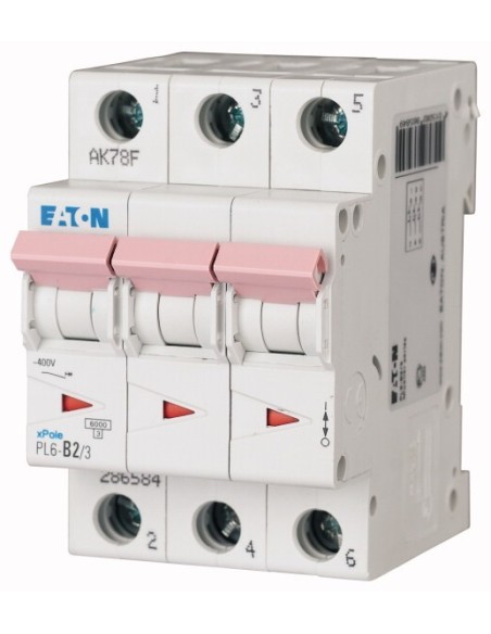 Wyłącznik nadprądowy 3P C 2A 6kA AC PL6-C2/3 286596