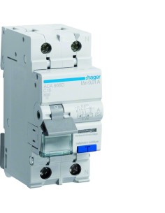 RCBO Wyłącznik różnicowoprądowy z członem nadprądowym 1P+N 6kA C 16A/10mA Typ A ACA966D Hager