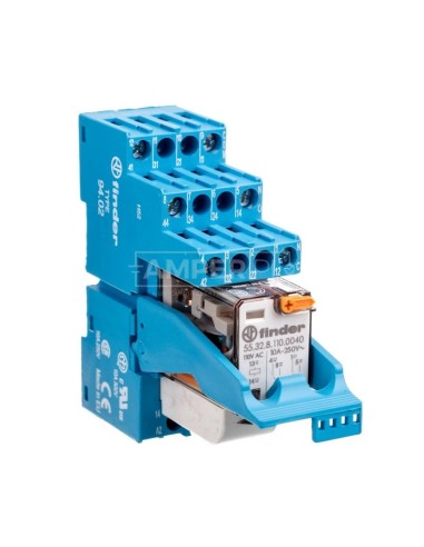 Moduł interfejsowy 27mm, 2P 10A 110V AC, styki AgNi, wskaźnik zadziałania, blokada, przycisk testujący, DIN 58.32.8.110.0060SPA