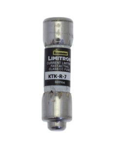 Wkładka bezpiecznikowa cylindryczna 10x38mm 7A 600V AC, Limitron, Klasa CC KTK-R-7