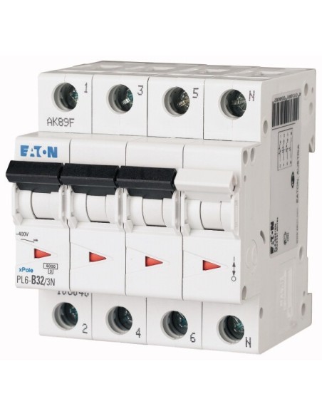 Wyłącznik nadprądowy 3P+N B 32A 6kA AC PL6-B32/3N 106040