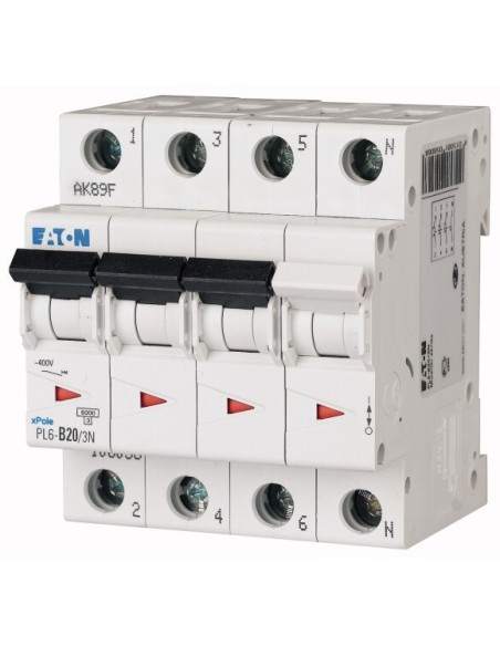 Wyłącznik nadprądowy 3P+N C 20A 6kA AC PL6-C20/3N 106911