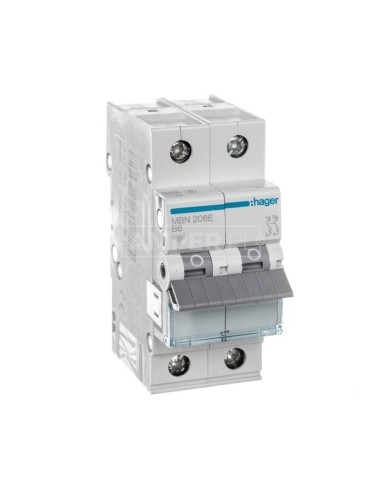 Wyłącznik nadprądowy 2P B 6A 6kA AC MBN206E