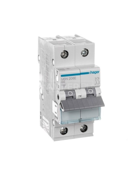 Wyłącznik nadprądowy 2P B 6A 6kA AC MBN206E