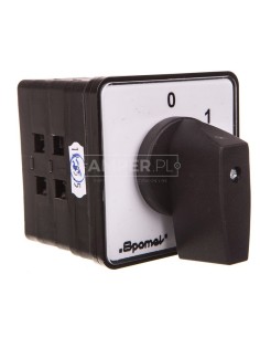 Łącznik krzywkowy 0-1 4P 100A do pulpitu IP65 pokrętło czarne bez ryglowania SK100-2.8210\P03