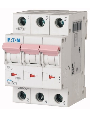 Wyłącznik nadprądowy 3P D 2A 6kA AC PL6-D2/3 286608
