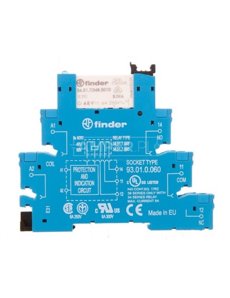 Przekaźnikowy moduł sprzęgający 1P 6A 110-125V AC/DC 6,2mm styki AgNi+Au 38.51.0.125.5060