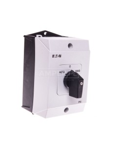 Łącznik krzywkowy HAND-0-AUTO-START (z samopowrotem) 20A 2P w obudowie T0-2-15907/I1 207095