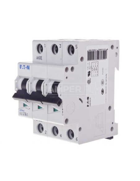 Wyłącznik nadprądowy 3P Z 6A 15kA AC FAZ Z6/3 278924