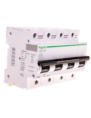 Wyłącznik nadprądowy 4P D 80A 10kA AC C120N A9N18391