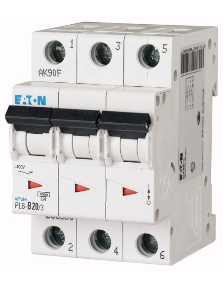 Wyłącznik nadprądowy 3P D 20A 6kA AC PL6-D20/3 286614
