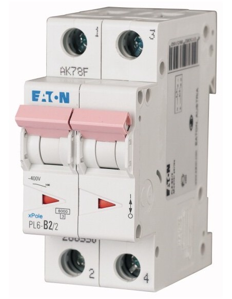 Wyłącznik nadprądowy 2P C 2A 6kA AC PL6-C2/2 286562